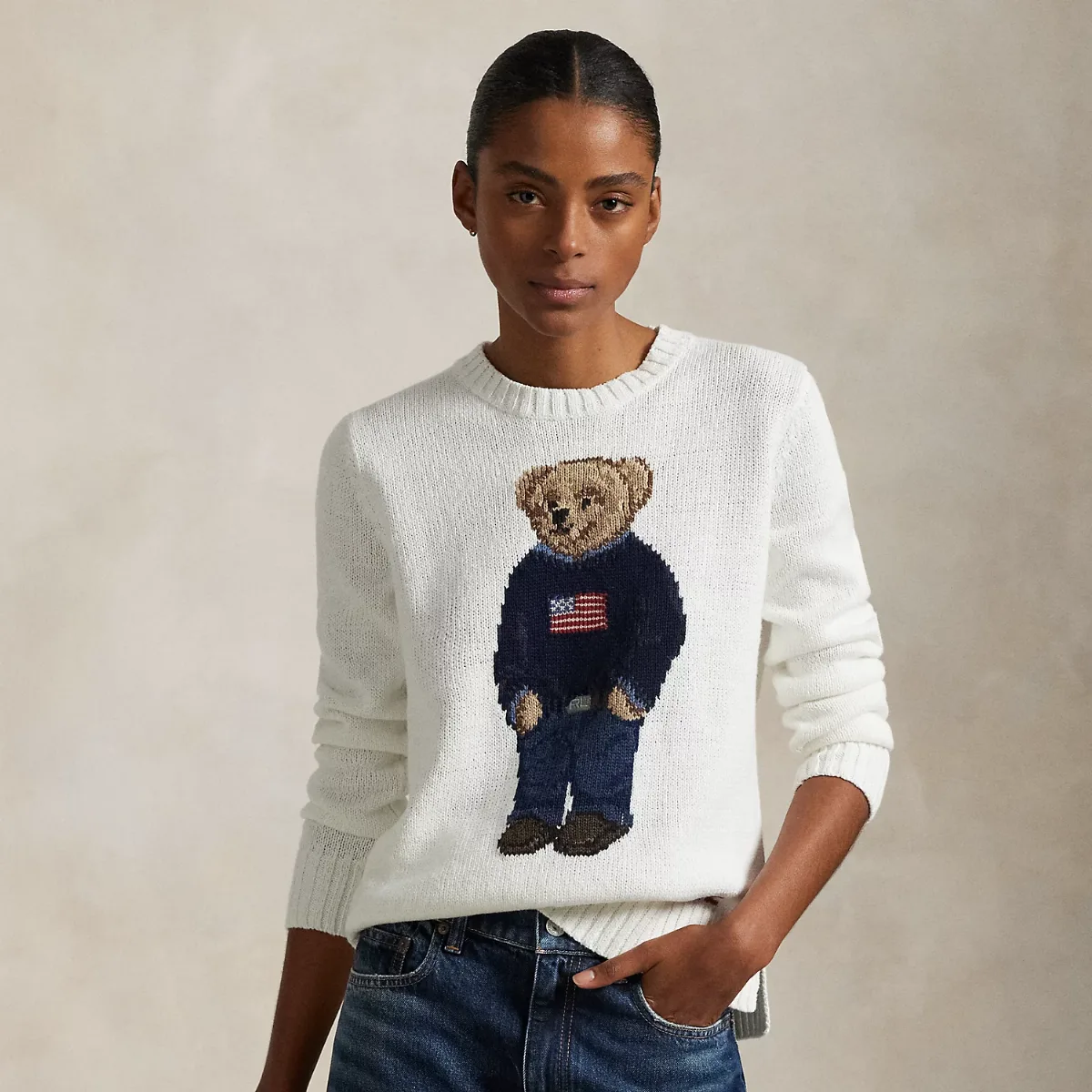 Polo Bear Cotton-Linen Sweater
