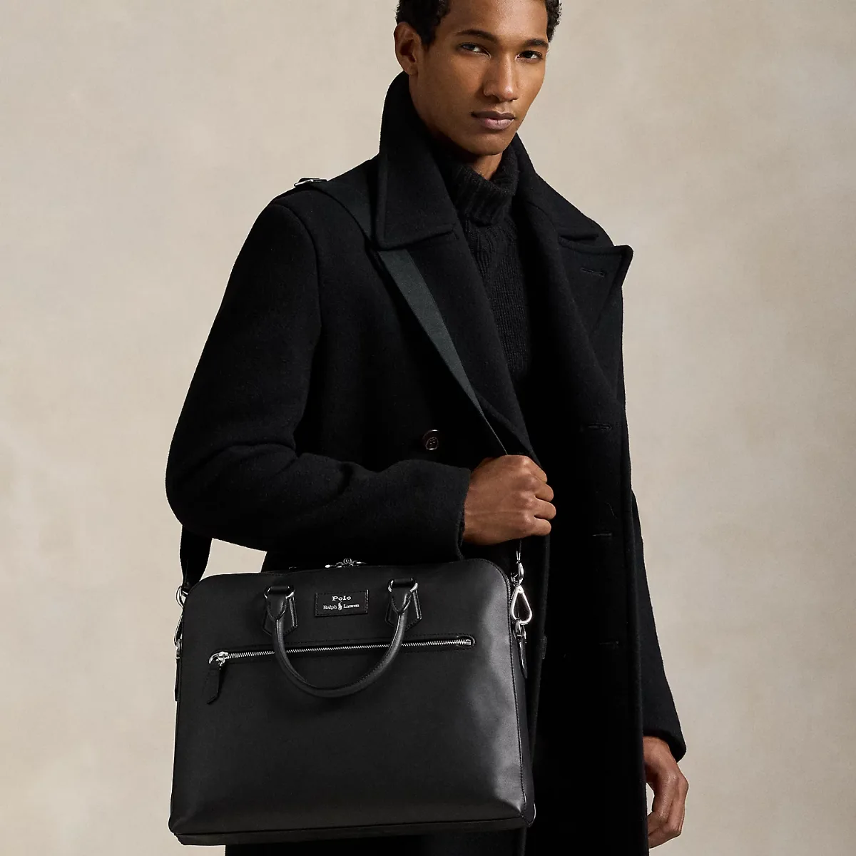 Smooth Leather Commuter Bag by Ralph Lauren