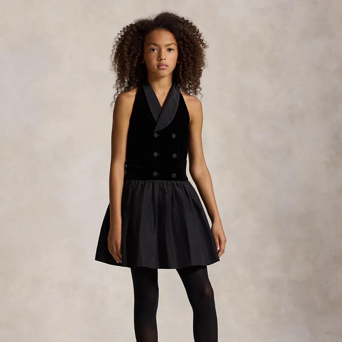 Double-Breasted Tuxedo-Lapel Dress by Ralph Lauren