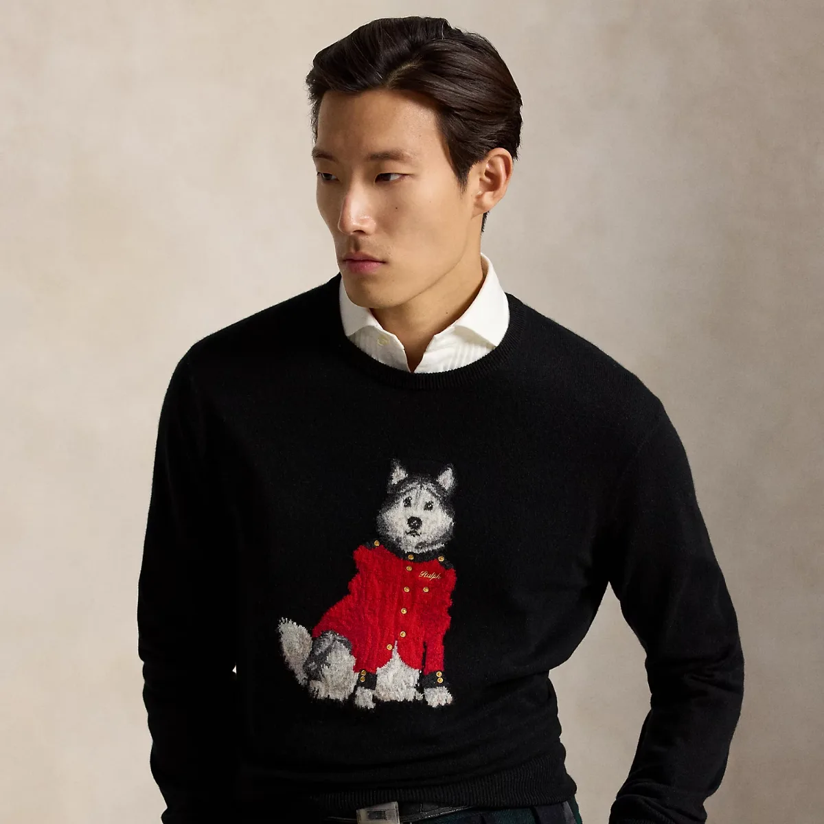 Dog-Intarsia Cashmere Sweater by Ralph Lauren