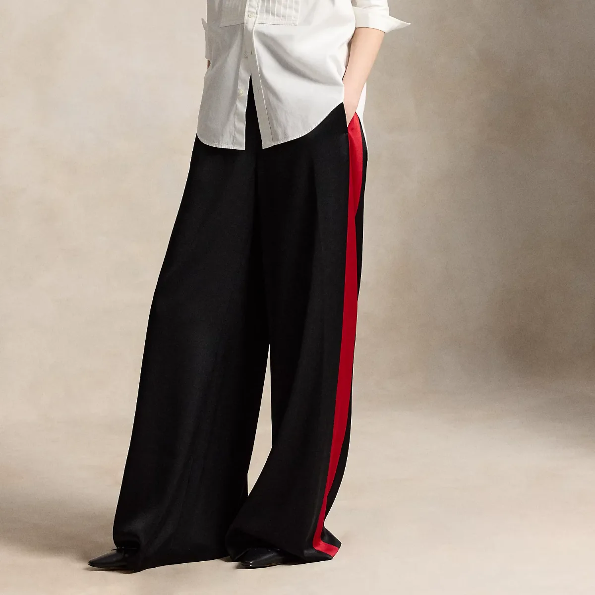 Crepe Wide-Leg Tuxedo Pant by Ralph Lauren