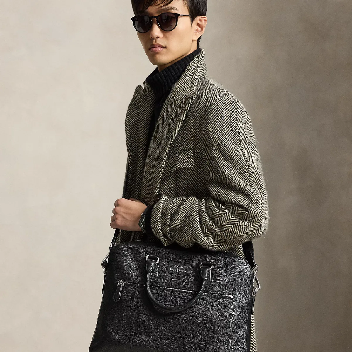 Pebbled Leather Commuter Bag by Ralph Lauren