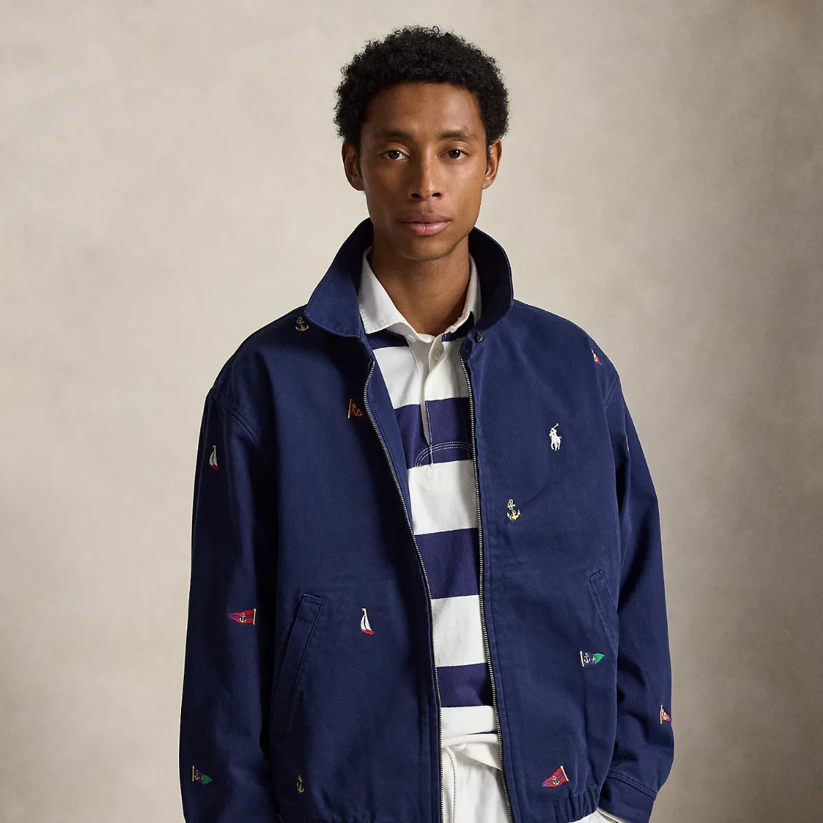 The Nautical-Embroidered Big Jacket