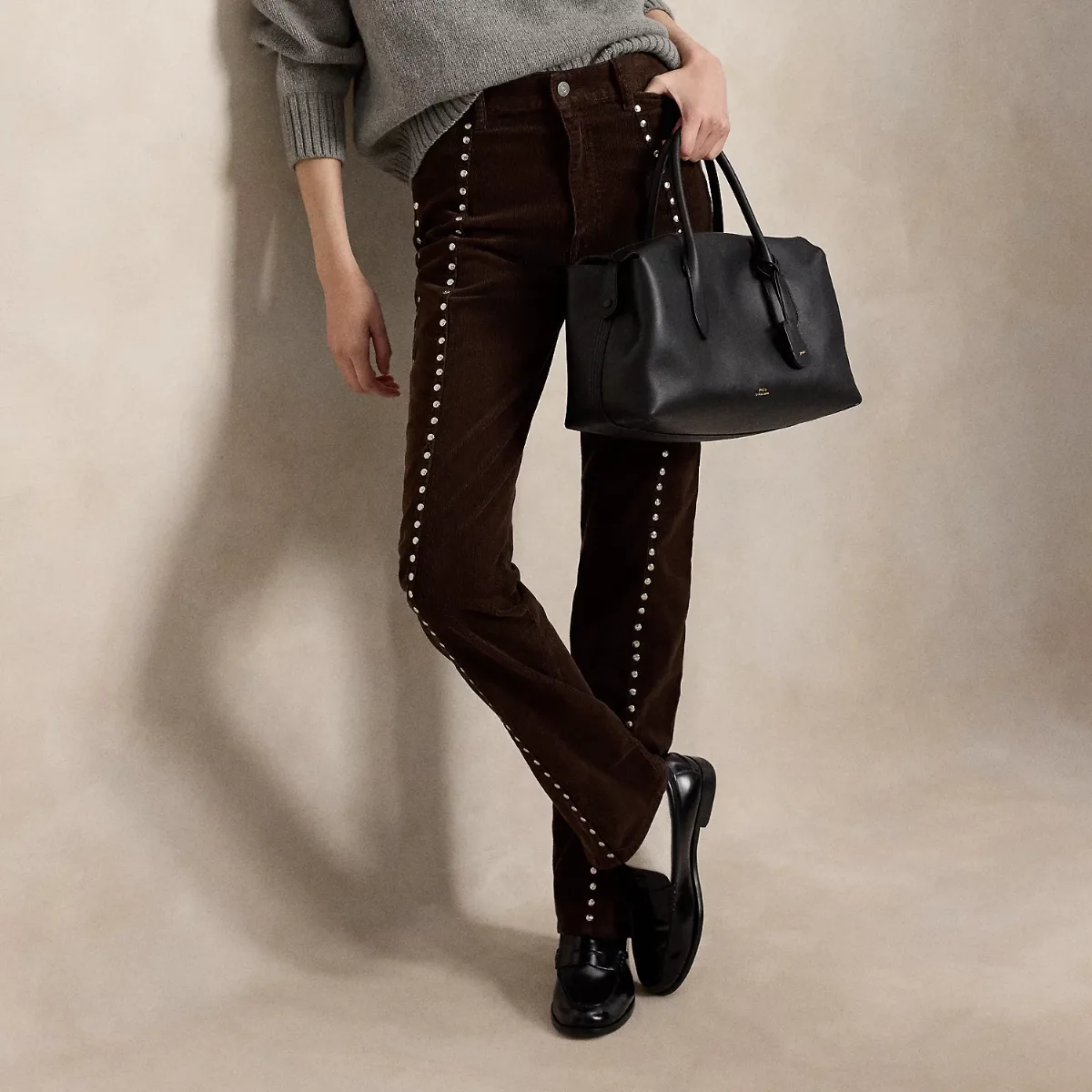 Studded Corduroy Straight-Leg Pant by Ralph Lauren