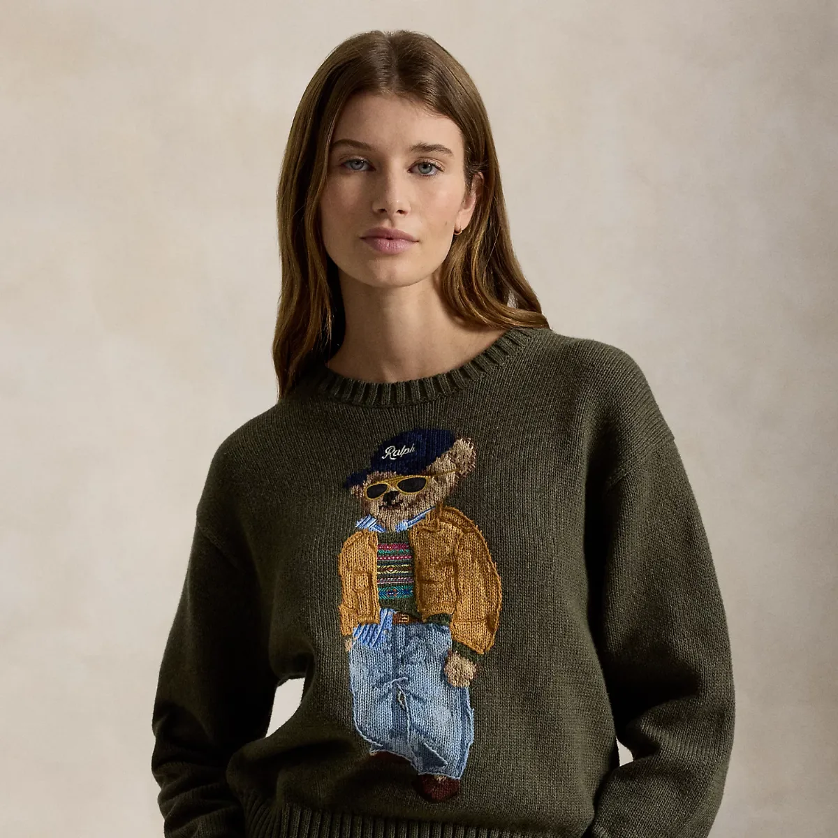 Polo Bear Cotton Crewneck Sweater by Ralph Lauren