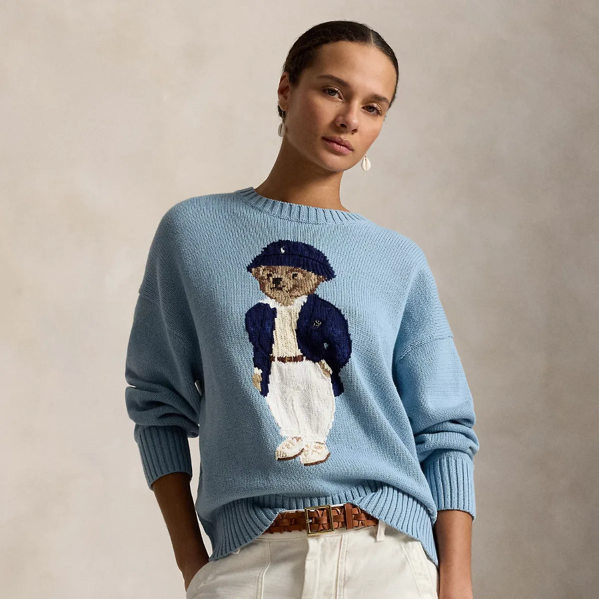 Polo Bear Oversize Cotton Sweater by Ralph Lauren
