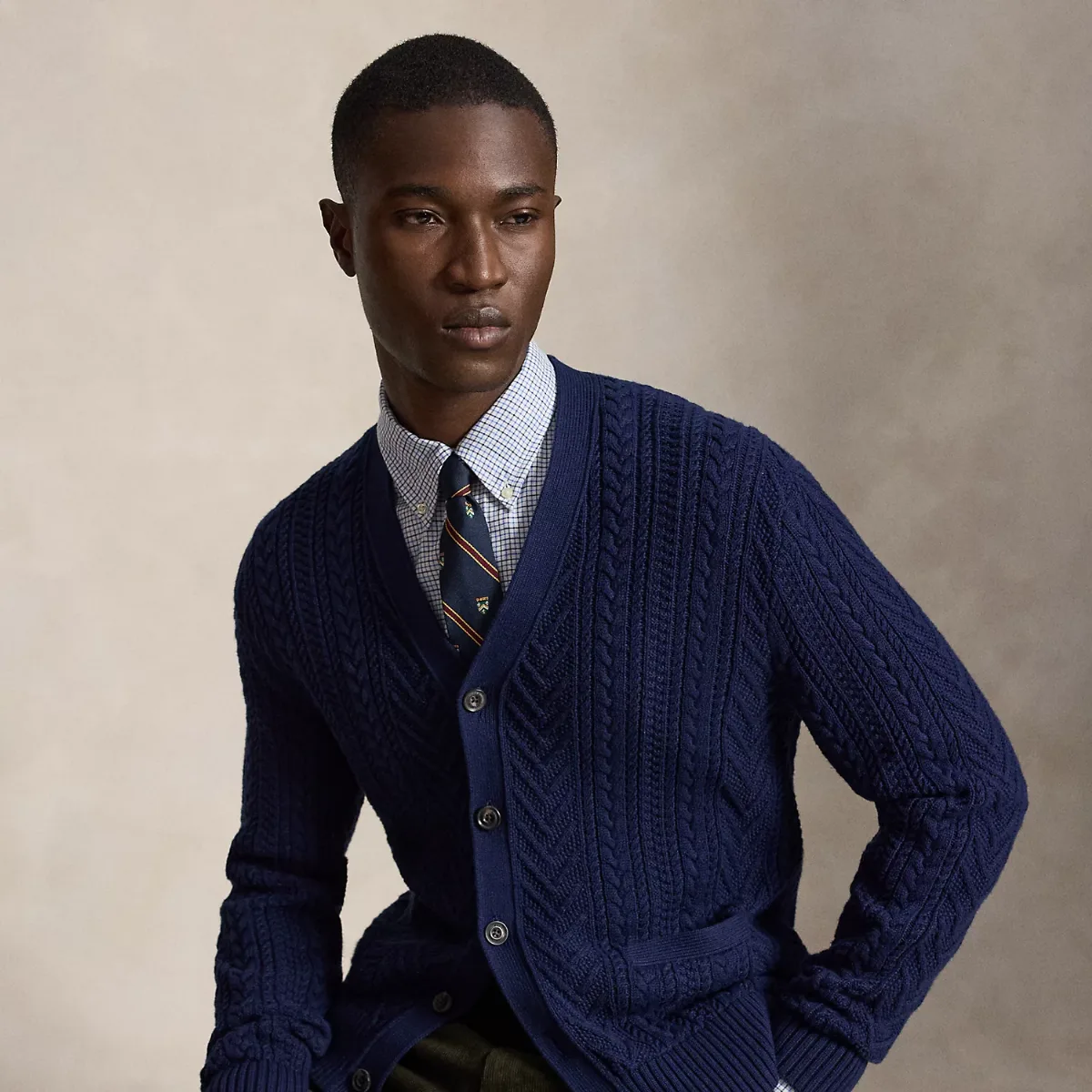 Aran-Knit Cotton Cardigan by Ralph Lauren