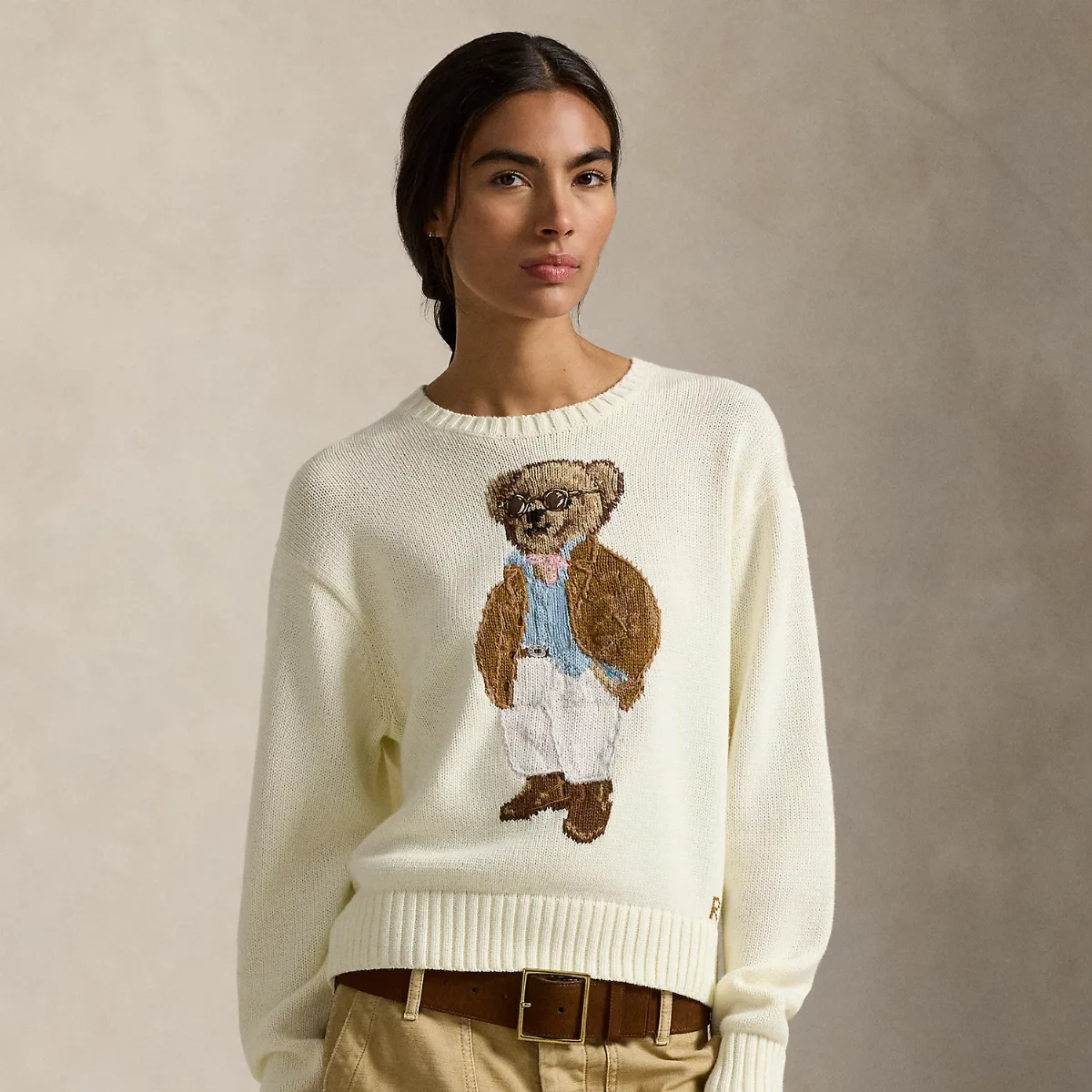 Polo Bear Cotton Crewneck Sweater