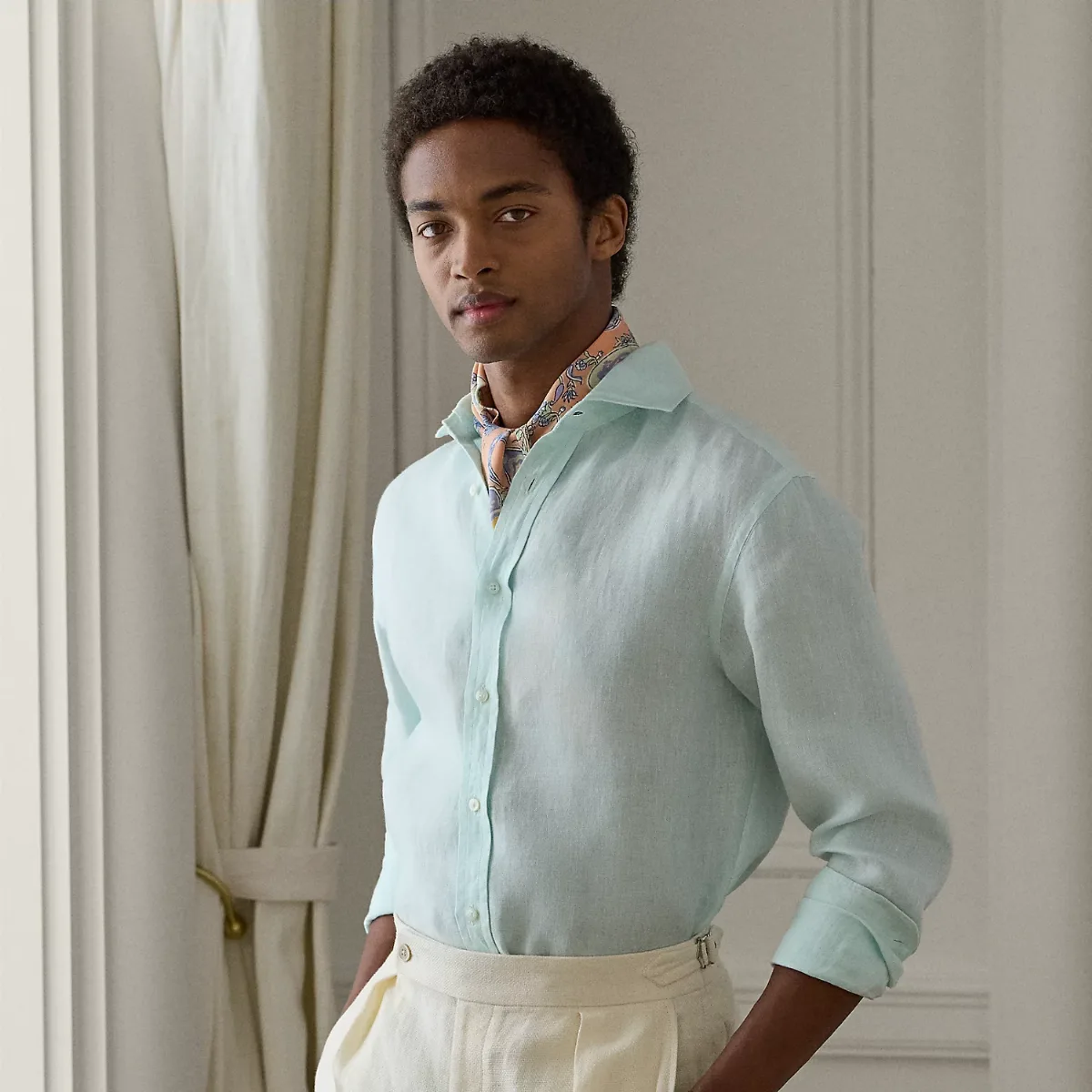 Basket-Weave Linen Shirt