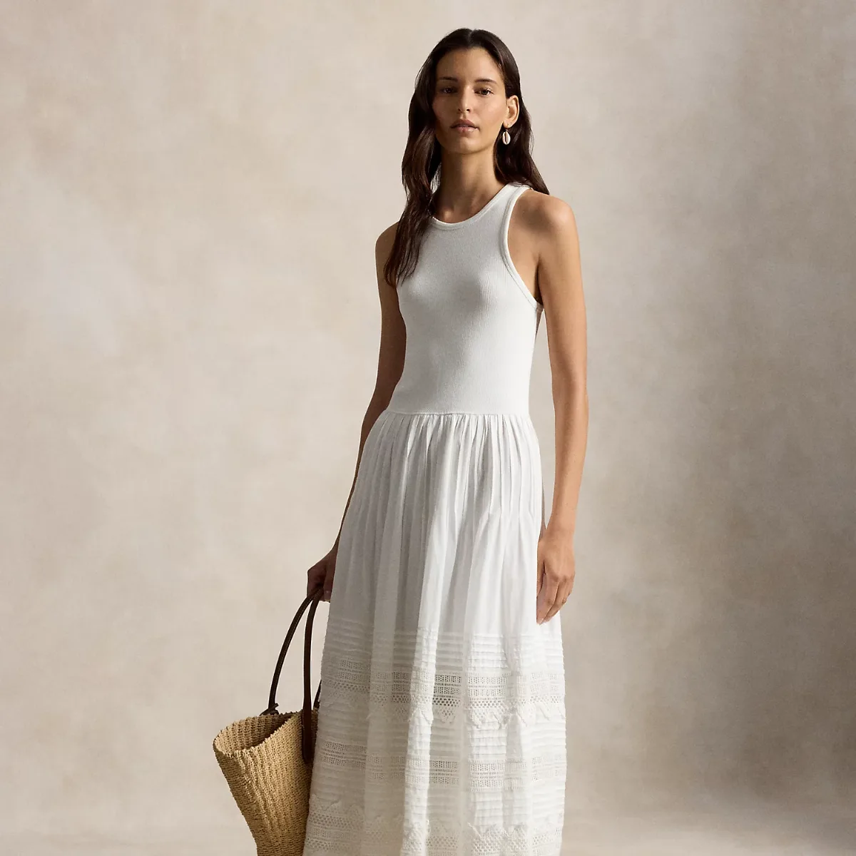 Lace-Trim Tank Dress by Ralph Lauren