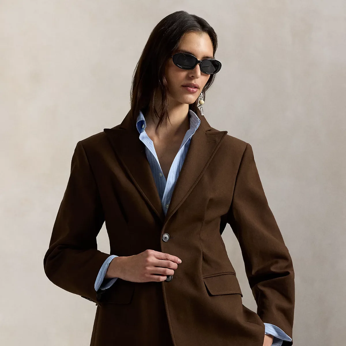Single-Breasted Cotton-Wool Crepe Blazer by Ralph Lauren