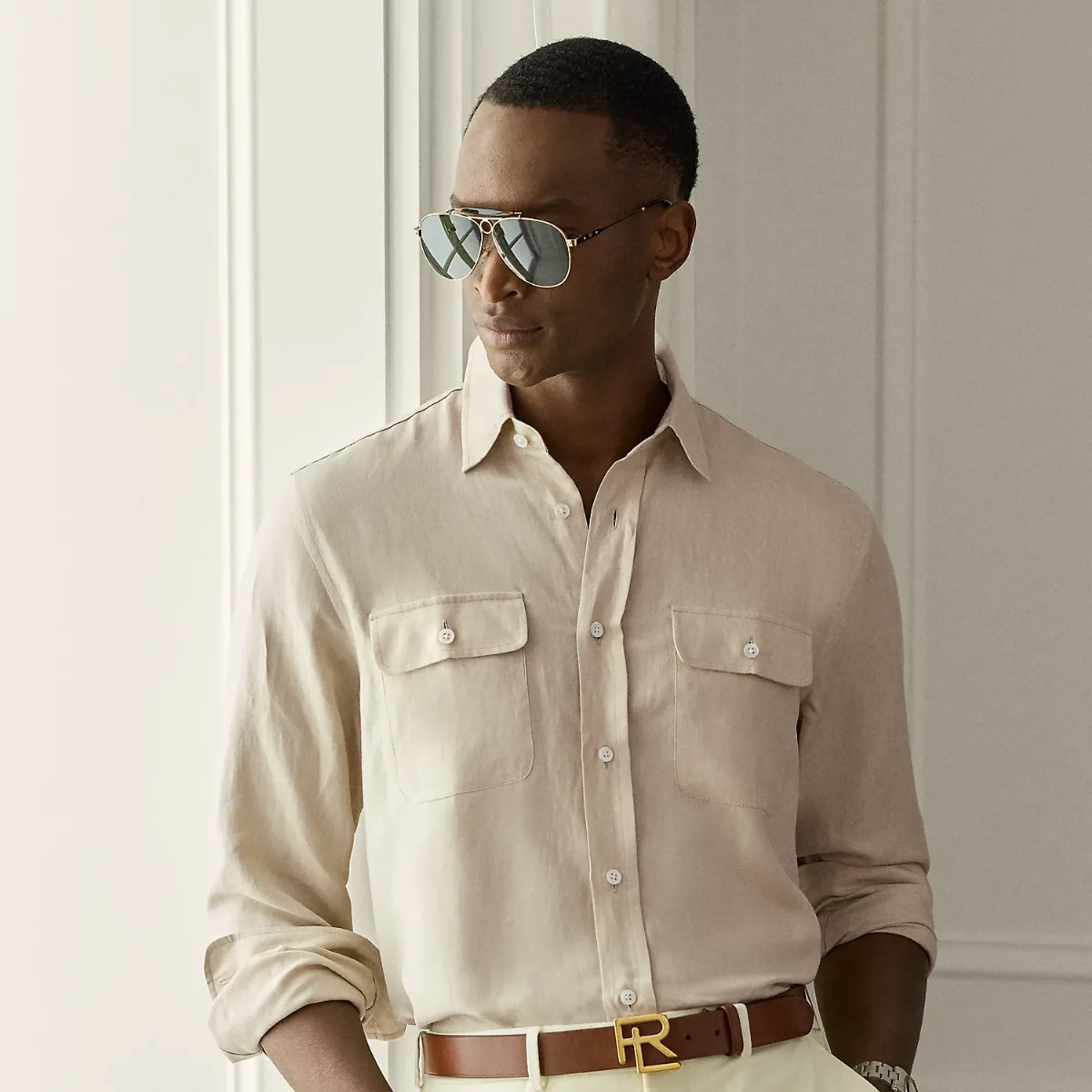 Silk-Linen Shirt by Ralph Lauren