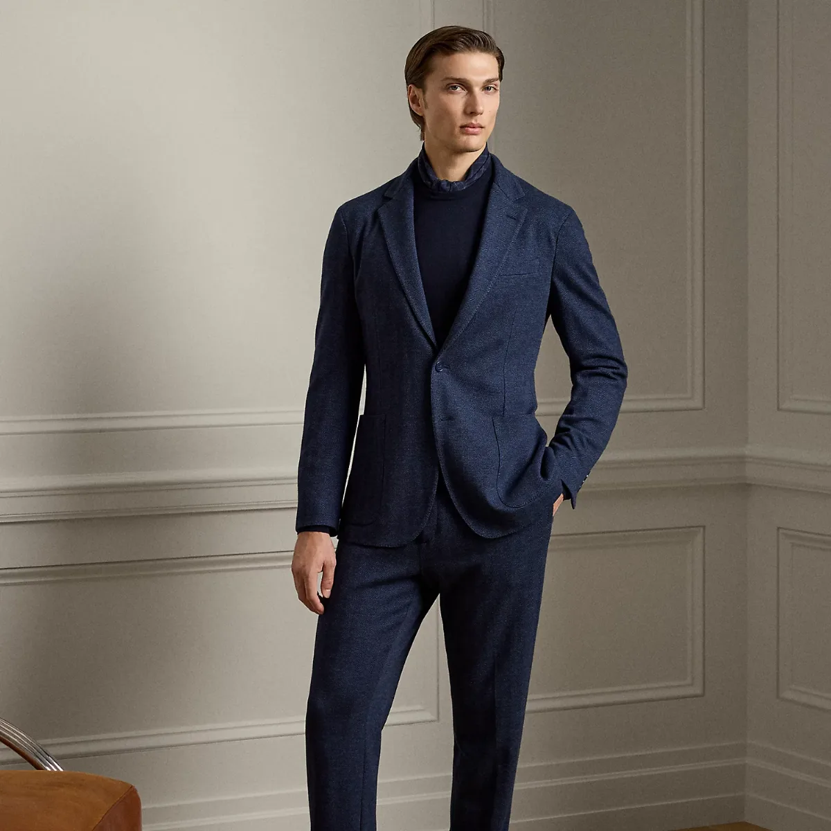 Hand-Tailored Herringbone Suit Trouser by Ralph Lauren