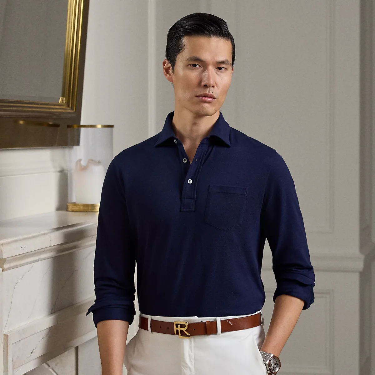 Cotton-Cashmere Piqué Polo Shirt