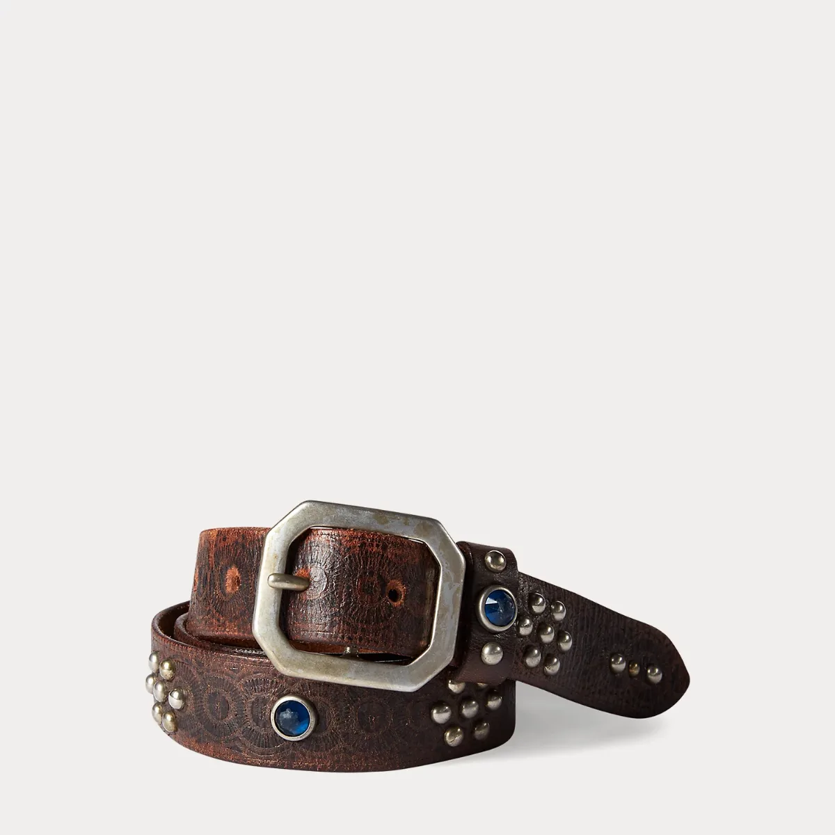 Studded Leather Belt by Ralph Lauren