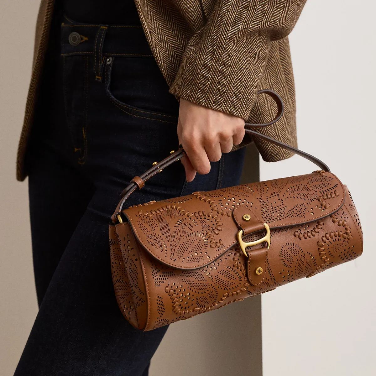 Tooled Medium Tasha East-West Bag by Ralph Lauren