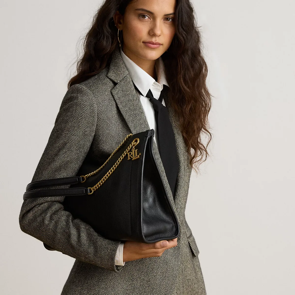 Pebbled Leather Large Bradley Tote Bag by Ralph Lauren