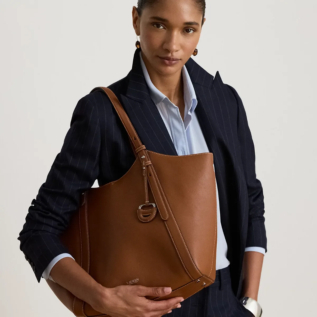 Nappa Leather Large Tasha Tote Bag by Ralph Lauren