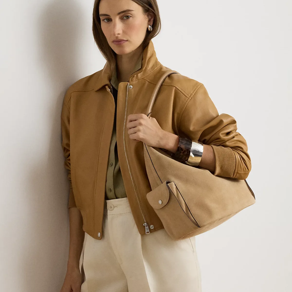 Suede Large Blaike Shoulder Bag