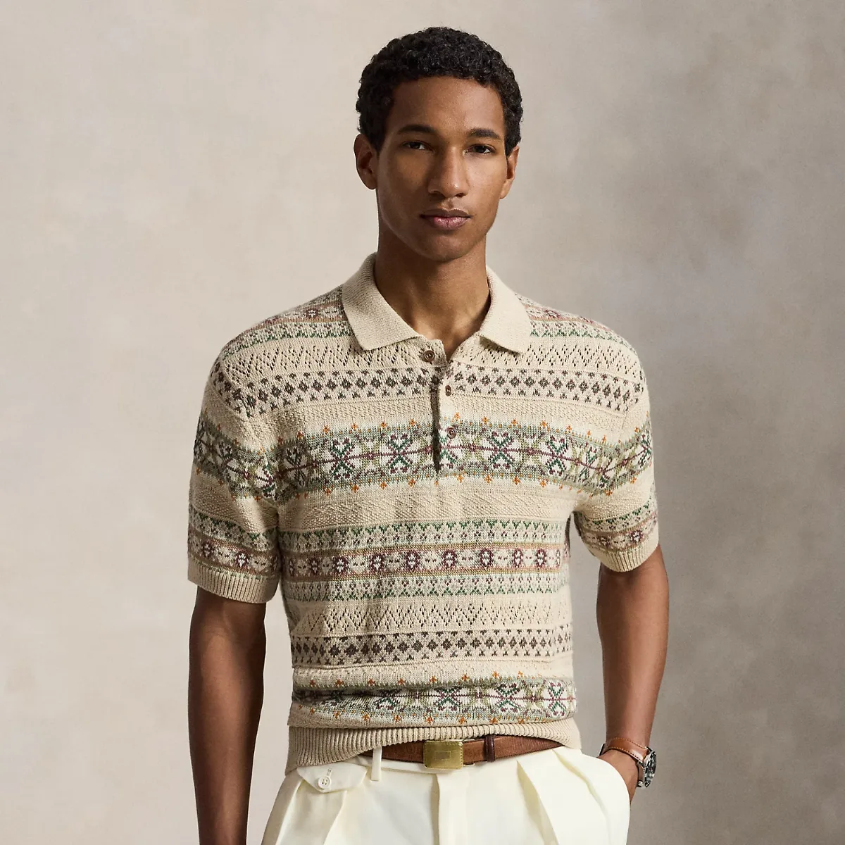 Fair Isle Polo-Collar Sweater by Ralph Lauren