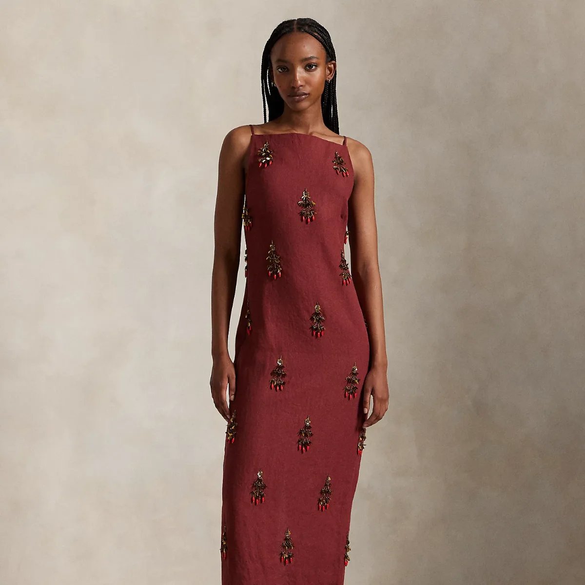 Beaded Linen Dress by Ralph Lauren