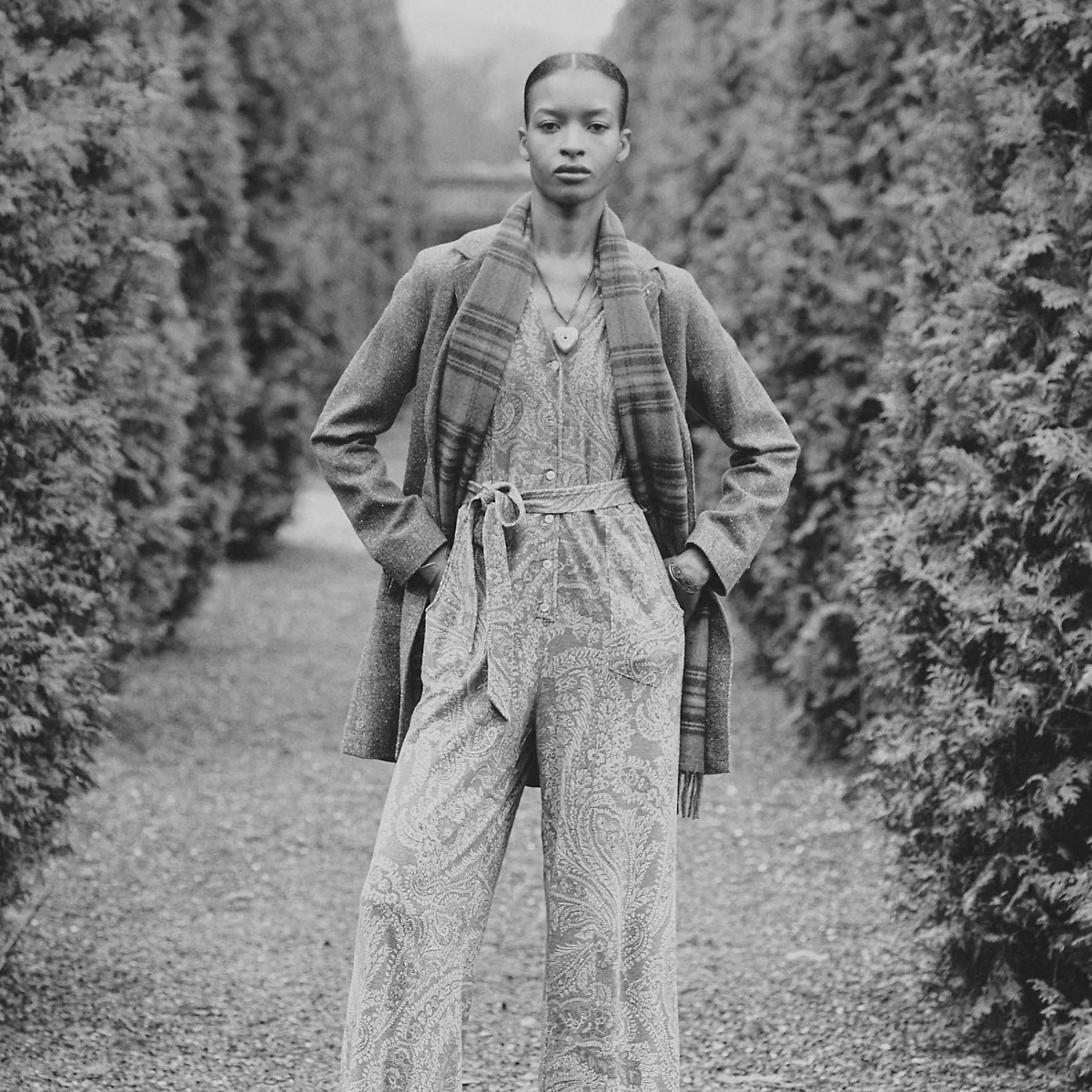 Paisley Linen-Cotton Jersey Jumpsuit by Ralph Lauren