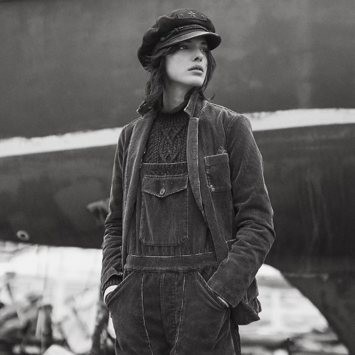 Repaired Indigo Corduroy Overall by Ralph Lauren
