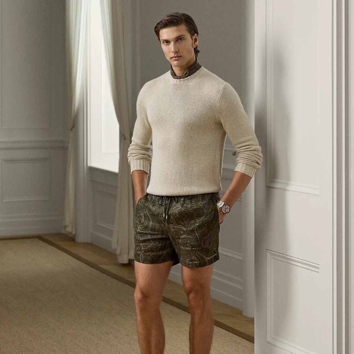 4.5-Inch Amalfi Paisley Linen Swim Trunk by Ralph Lauren