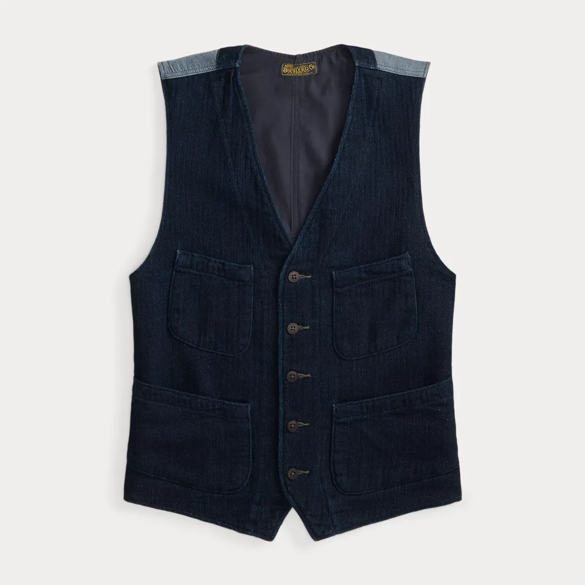Indigo Herringbone Vest by Ralph Lauren