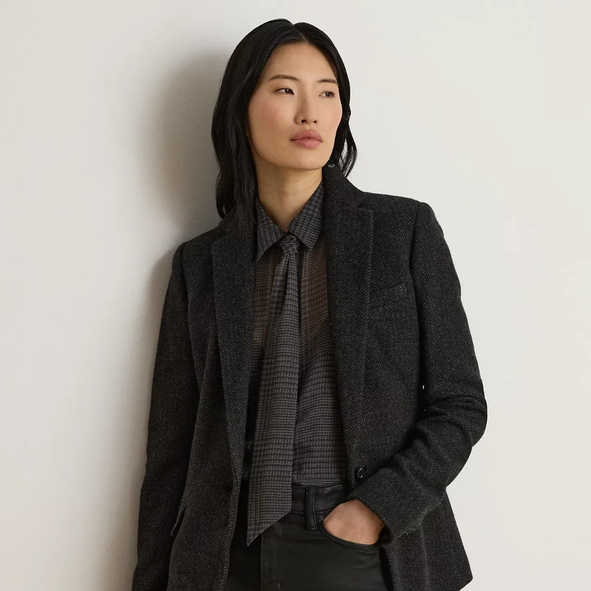 Herringbone Wool-Blend Tweed Blazer by Ralph Lauren