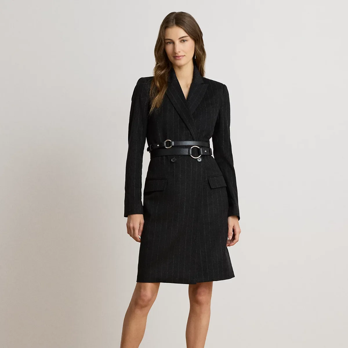 Striped Double-Breasted Wool-Blend Dress by Ralph Lauren