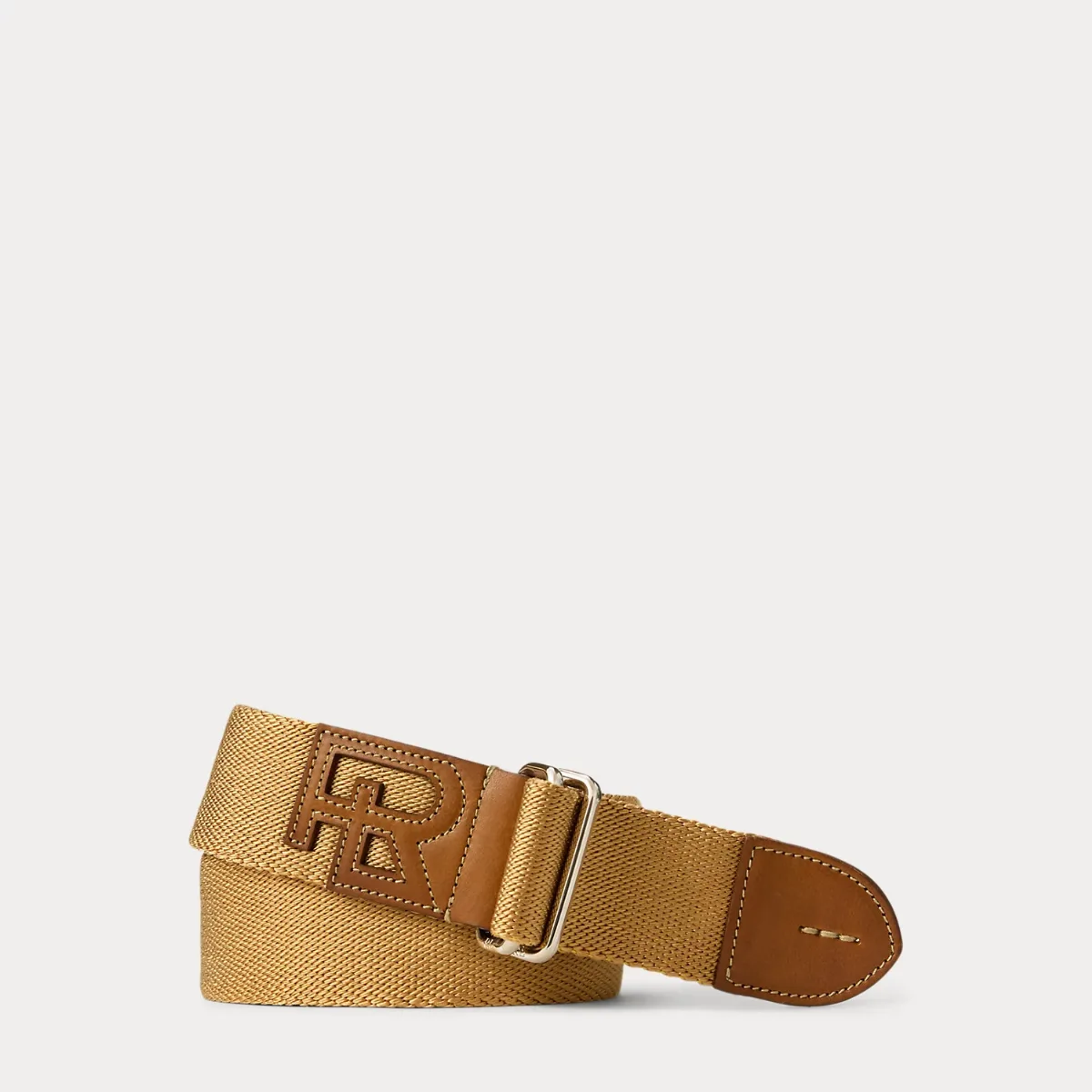 RL Leather-Trim Webbed Belt by Ralph Lauren