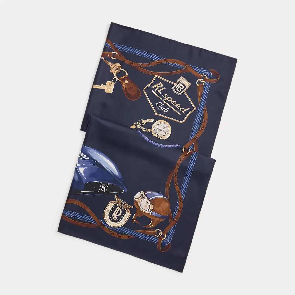 Automobile-Print Silk Square Scarf by Ralph Lauren