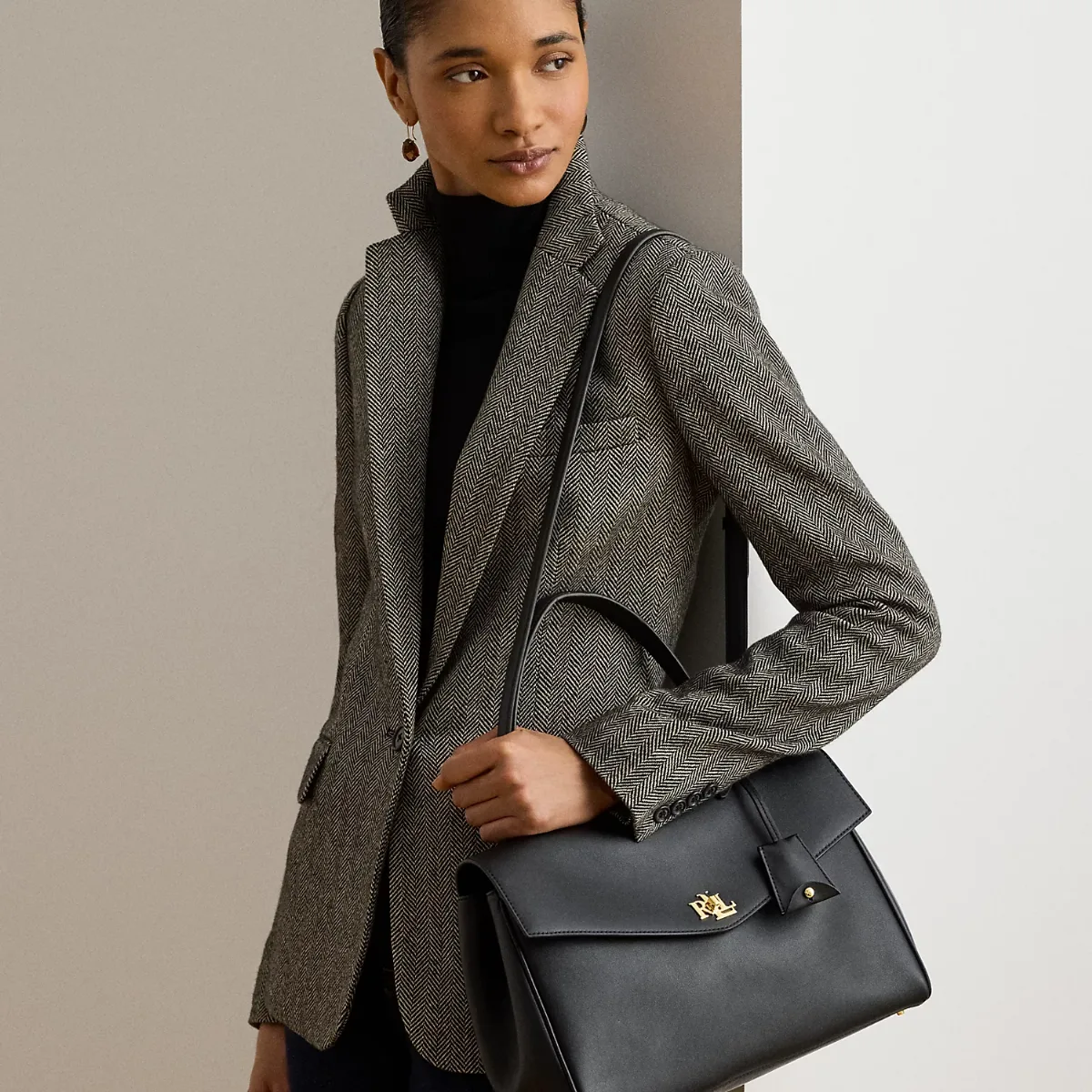 Nappa Leather Medium Farrah Soft Satchel by Ralph Lauren