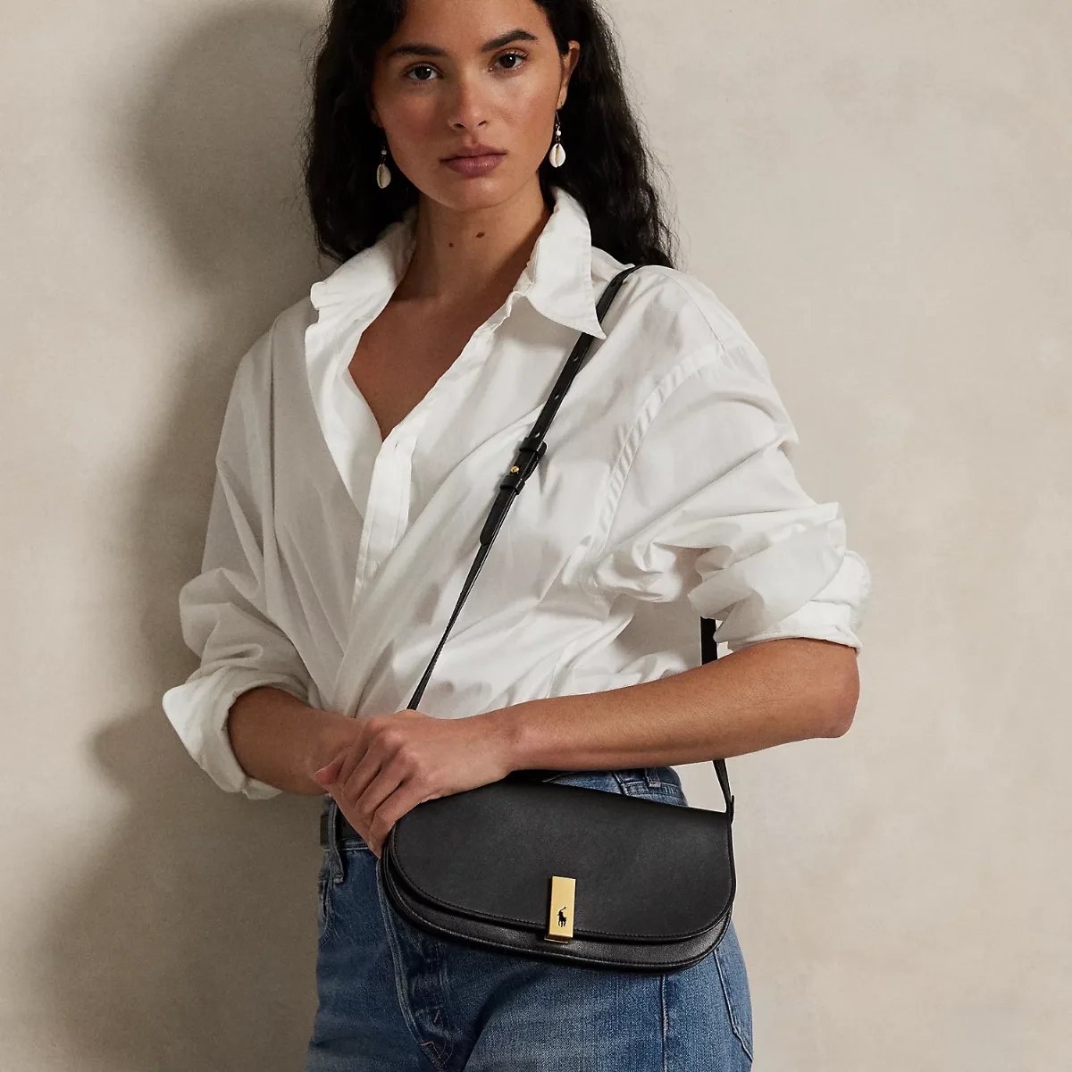 Polo ID Leather Medium Clutch-Bag by Ralph Lauren