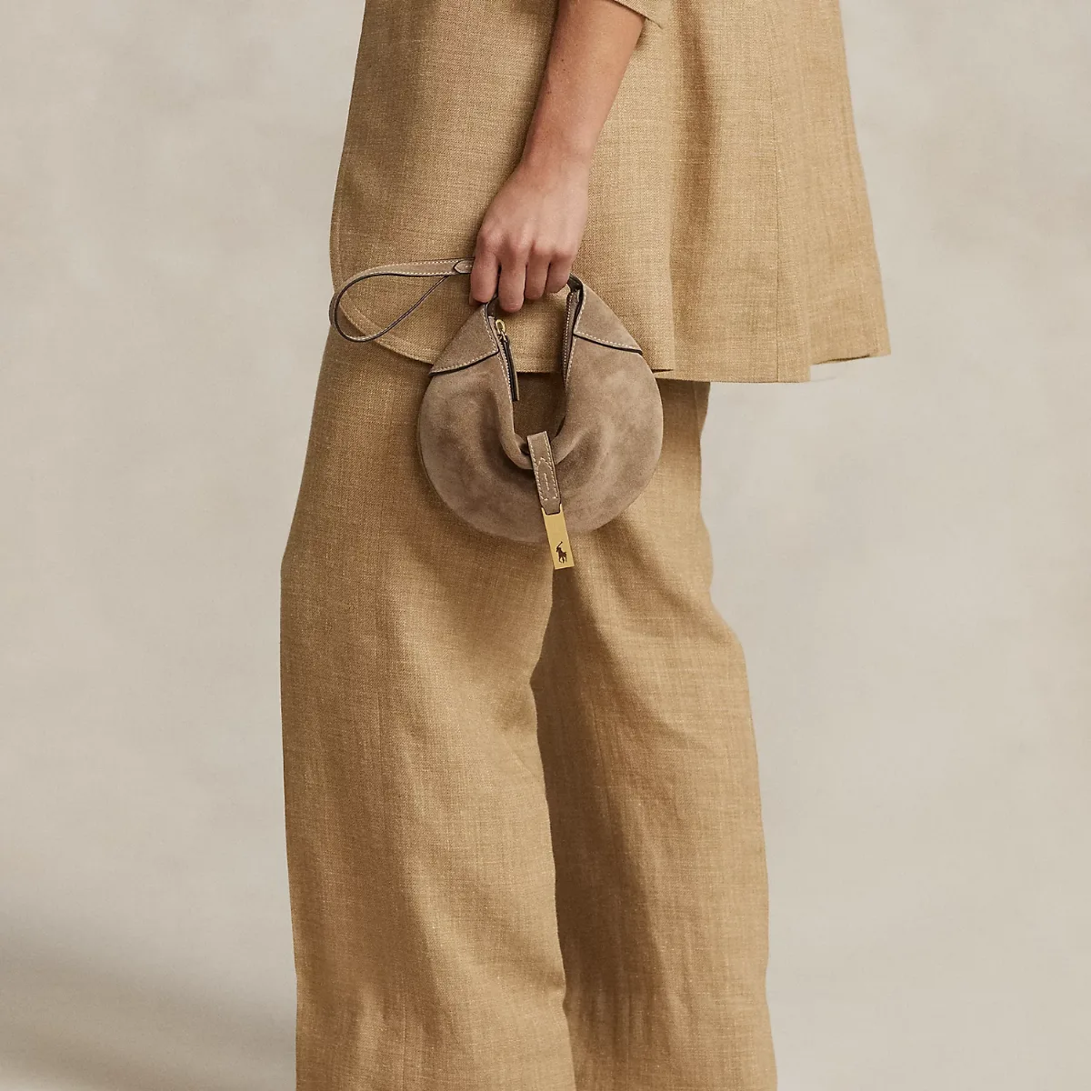 Polo ID Suede Mini Shoulder Bag by Ralph Lauren