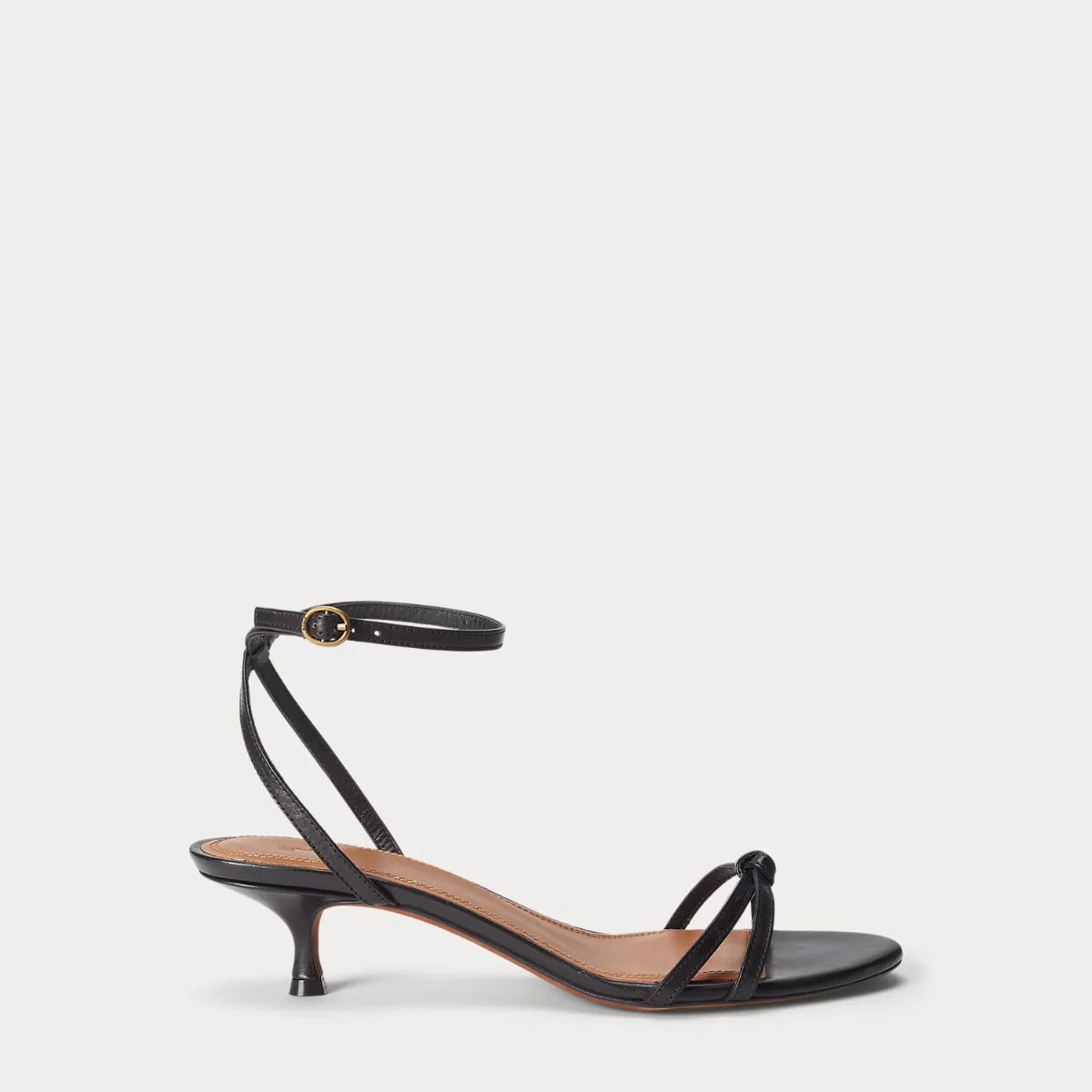 Leather Kitten-Heel Sandal