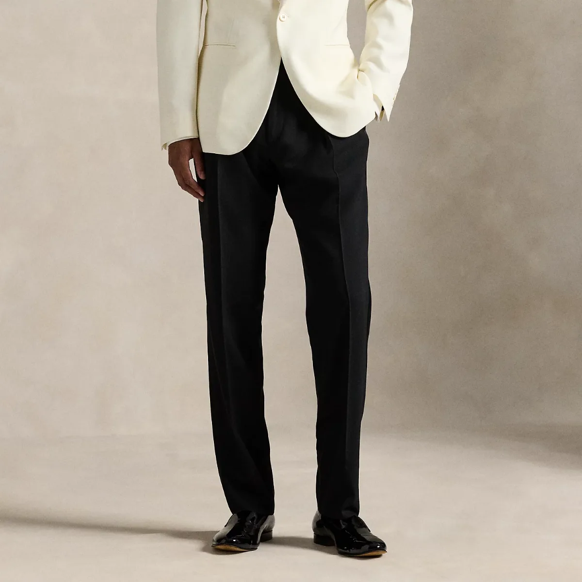 Wool Barathea Tuxedo Trouser by Ralph Lauren