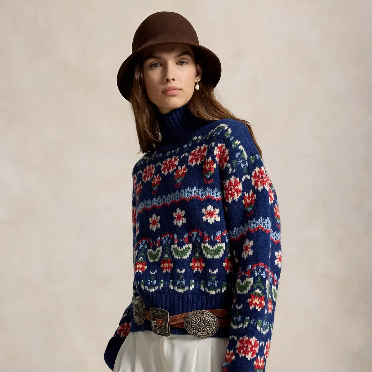 Floral Wool-Blend Sweater by Ralph Lauren