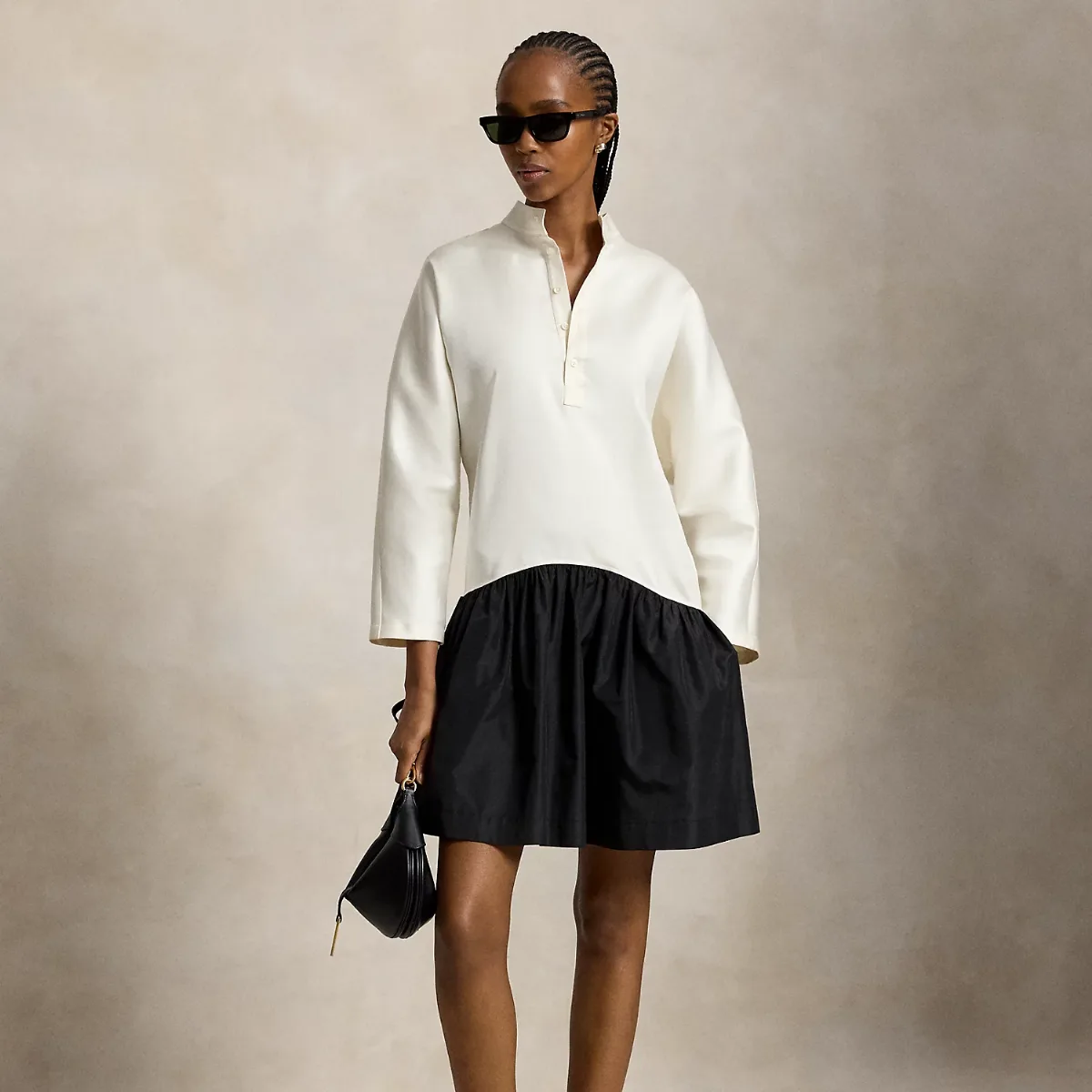 Cotton-Silk Taffeta Dress by Ralph Lauren