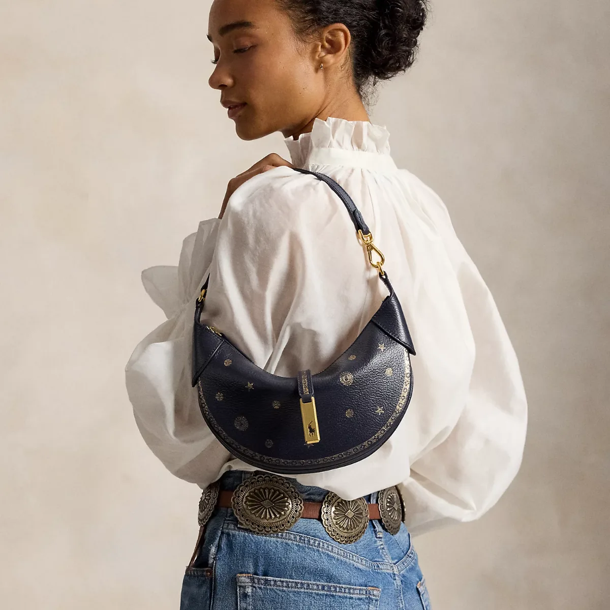 Polo ID Leather Mini Shoulder Bag by Ralph Lauren