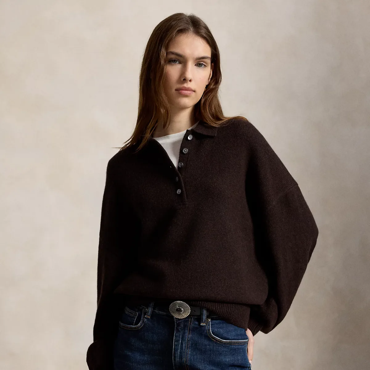 Polo-Collar Cashmere Sweater by Ralph Lauren