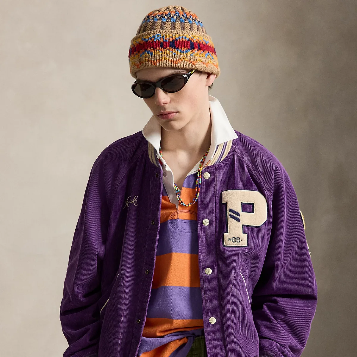 Corduroy Letter Jacket by Ralph Lauren