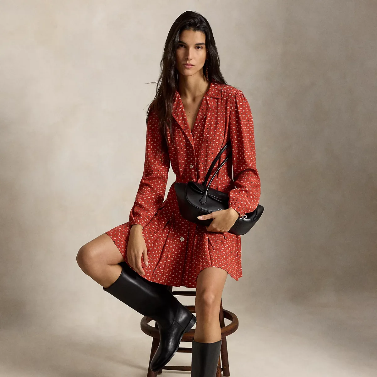 Silk Mini Shirtdress by Ralph Lauren