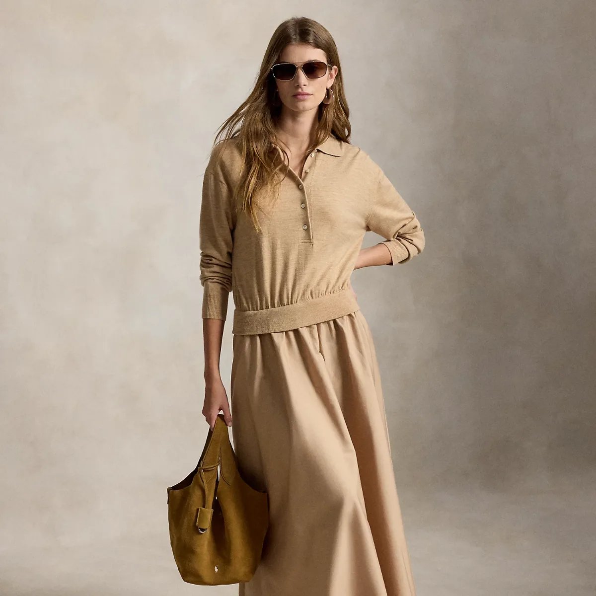 Hybrid Knit Polo-Bodice Dress