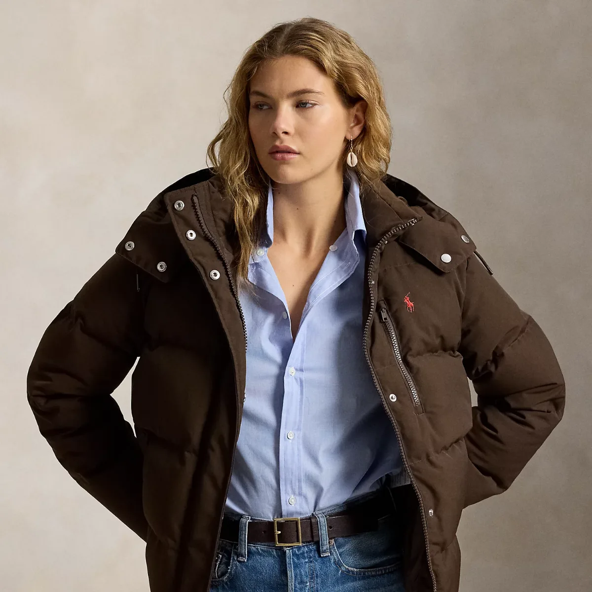 Matte Mid-Weight Down Puffer Jacket by Ralph Lauren