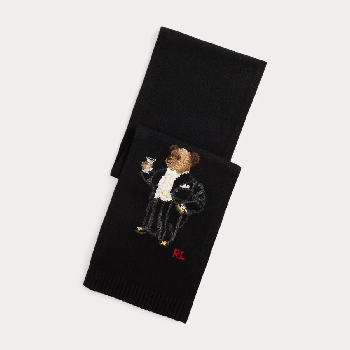 Martini Bear Wool Scarf by Ralph Lauren