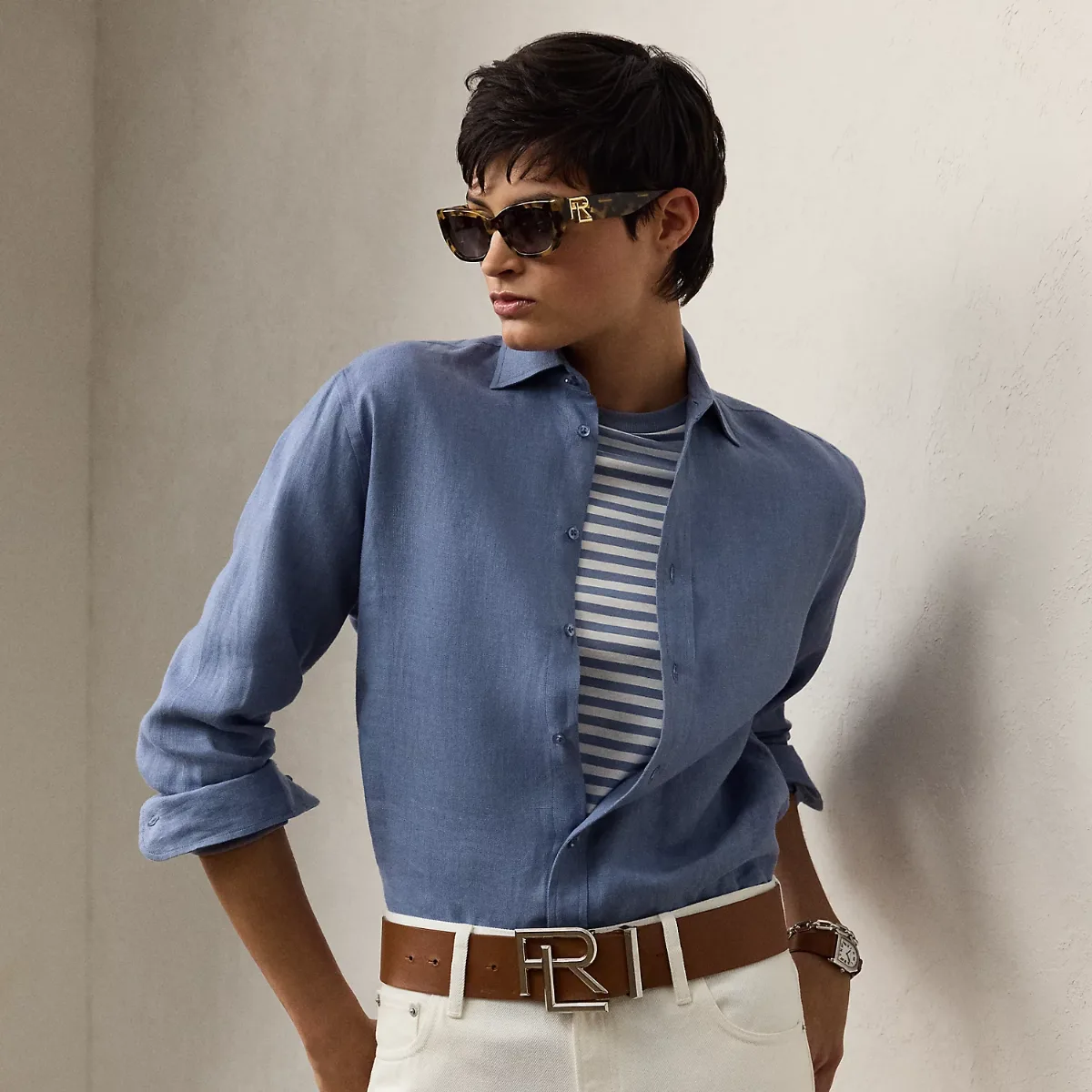 Adrien Relaxed Fit Linen Shirt by Ralph Lauren