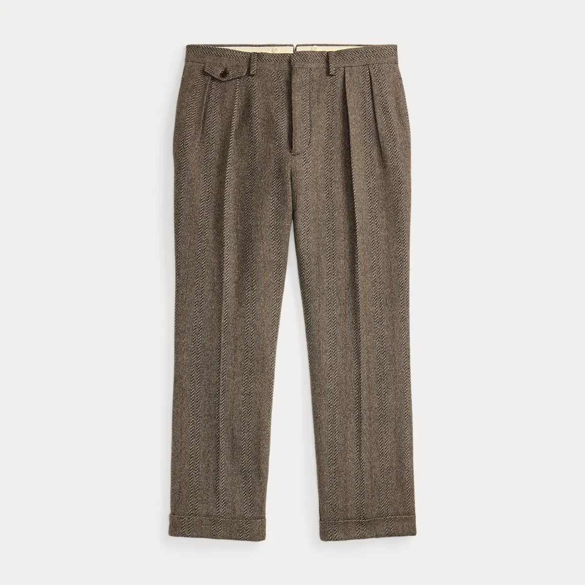 Slim Fit Wool-Cotton Herringbone Trouser by Ralph Lauren