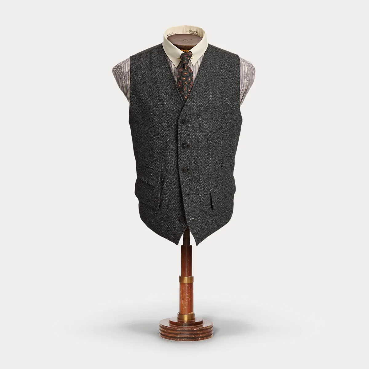 Wool-Cotton Herringbone Vest by Ralph Lauren